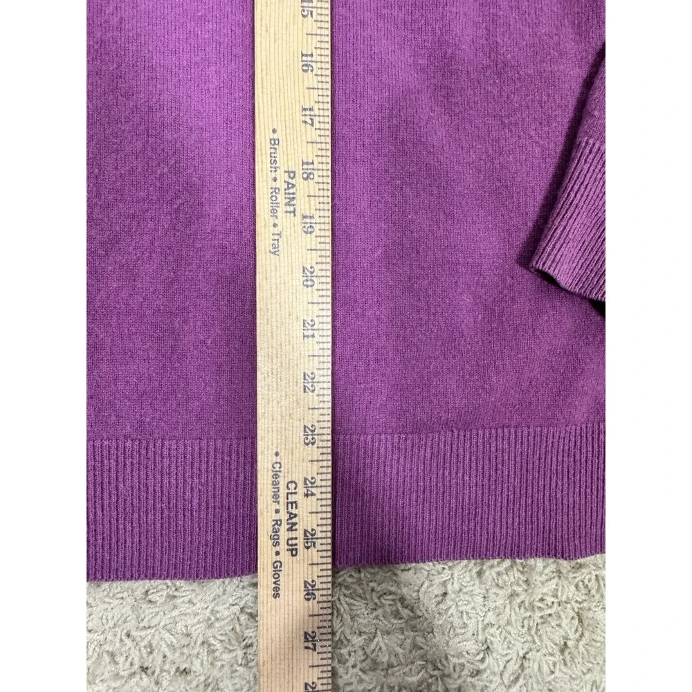 Lands End Lavender Cashmere V-Neck Pullover Sweater Women's XL Luxury Preppy - Picture 8 of 11